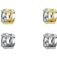 Karisma Schmuck Paar Ohrstecker 1 Paar Ohrstecker Edelstahl Hip Hop/Iced Out Ohrringe Unisex 6 und 8mm, Kein Piercing