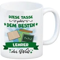 speecheese Tasse Bester Lehrer der Welt Kaffeebecher