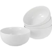 CreaTable Schale Allround Weiss, Buddha Bowl 16 cm 4-tlg, Porzellan, (Set, 4-tlg), Daily Use, Zeitlos