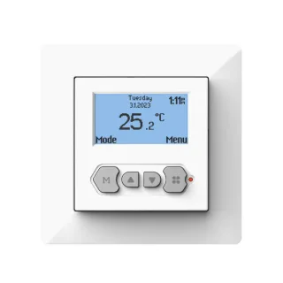 Riberger Digitales Raumthermostat ohne WLAN, Programmierbarer Raumregler 230V, inkl. Sensor für elektrische Fußbodenheizungen, Weiß