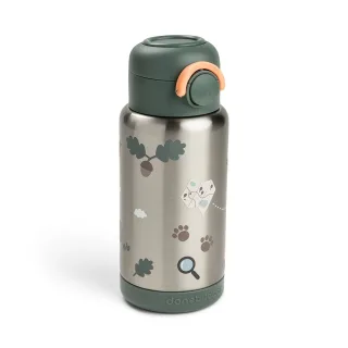 Done by Deer Flasche mit Strohhalm Tiny Trails 340ml, grün