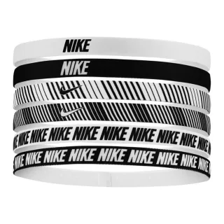 Nike Gedrucktes Flex Classic Stirnband (Packung mit 6) (Weiß/Schwarz)