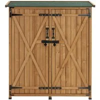 MCombo Gerätehaus M MCombo Gartenschrank Gartenhaus 0707, Holz Wetterfest Klein Outdoor Außenbereich 122×60×137cm