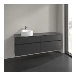 Villeroy und Boch Collaro Waschtischunterschrank C050B0VR 160x54,8x50cm, Waschtisch links, LED-Beleuchtung 12W, graphite