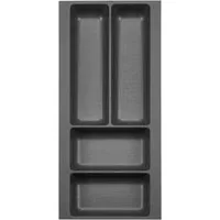 SO-TECH® Besteckeinsatz Orga-Box 2 silbergrau Canvas Leinwand Struktur für Nobilia, Besteckeinsatz 209 mm Breite, Anthrazit