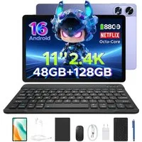 Aorlym P11 Android 16 Tablet 11 Zoll mit Tastatur und Stift, 90Hz, 8800mAh Tablet (11", 128 GB, Android 16, T7250 Octa Core, Gemini AI, 13MP + 5MP, Widevine L1, Face ID/OTG/GPS)