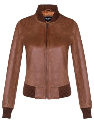 Klassische MA-1-Bomberjacke aus Leder für Damen – Newcastle