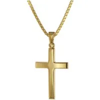 trendor Kreuzkette 75263, Kreuz-Anhänger Gold 333 (8 Karat) + Goldplattierte Kette