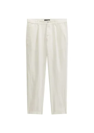 Marc OPolo Casual - Leinenhose Model Osby Jogger pleats Silky White - Gr. - 32