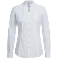 GREIFF Langarmbluse Greiff Corporate Bluse BASIC Damen Stehkragen OEKO TEX® Weiß