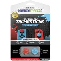 KontrolFreek Performance Thumbsticks Splash, Analog-Stick rot/blau, 2 Stück, für Nintendo Switch Joy-Cons & Nintendo Switch Lite