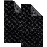 JOOP! Handtuch 2 Stück Joop! Handtuch Cornflower 1611-90 Schwarz 50x100, Walkfrottier (2-St), Baumwolle