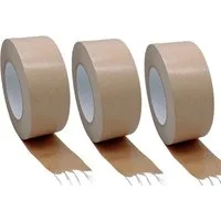 BAYLI Klebeband 3 Rollen Packband Papier 50mm x 50m, FADENVERSTÄRKT - 130µ - Starke