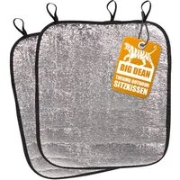 BigDean Thermositzkissen 2x Thermo Sitzkissen 35x40cm Outdoor Alu Kissen faltbar, Set, 2-tlg., Sitzkissen, Alubeschichtet, Eventkissen, Wasserdicht, Faltbar