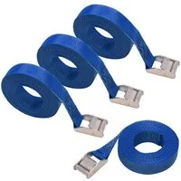 FOUORTUNATE-BEE Spanngurt Spanngurte 4er Set 2,5 m blau mit Klemmschloss für Transport Zurrgurte 4er Set 2,5 m 25 mm mit Schnalle für Umzug Auto