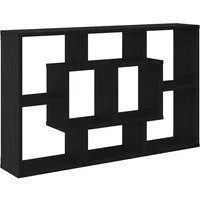 vidaXL Seitenschrank Wandregal Schwarz Eichen-Optik 85 x 16 x 52,5 cm Holzwerkstoff (1-St)