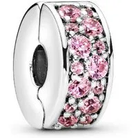 Pandora Charm-Einhänger Pandora silber Clip rosa Steine 791817PCZ