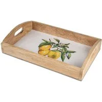 formano Tablett Zitronen, Mangoholz, Lebensmittelecht, Natur, Zitronen, H: 8cm