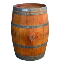 Temesso Stehtisch 225L Weinfass GEÖLT als Stehtisch - 100% Leinöl