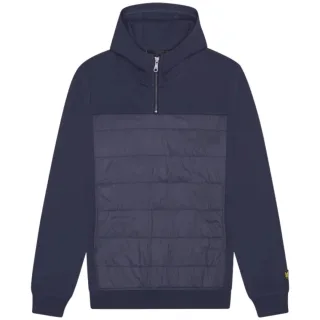 Lyle & Scott Hybrid Panelled Interlock Navy Night Hoodie