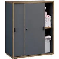 VCM Aktenschrank Büroschrank Salia mit Schiebtüren H. 74 x B. 60 x mit 2 Fächern, Büromöbel