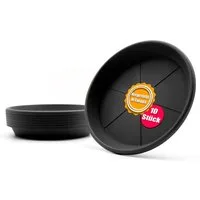 BigDean Blumentopfuntersetzer 10 Stück Topfuntersetzer Ø 24,5 cm in Anthrazit Made in Europe, Zubehör für Pflanztöpfe, Set, 10-tlg., Klassische Blumentopf Untersetzer, zeitlos im Design, Robust
