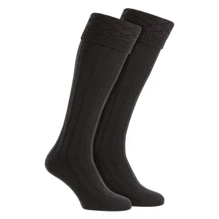 Herren Premium Wollkilt-Socken Knielang Diamantmuster Umgeschlagenes Bündchen