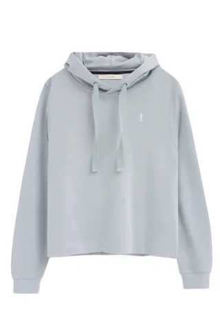 Sweatshirt hellblau im Regular Fit mit Kapuze und Rigby Go Logo