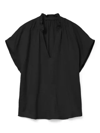 VERO MODA - VMNATALI SL V-NECK TOP WVN Black - Gr. - S