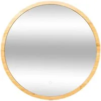 5five Simply Smart Wandspiegel Badspiegel mit LED-Beleuchtung, Bambus, Ø 57 cm