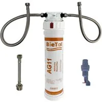 BieTal Wasserfilter BieTal® Untertisch Trinkwasser Filtersystem Aktivkohle Komplettset, Liefert gefiltertes Wasser über den normalen Wasserhahn.