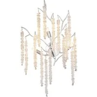 GLOBO LIGHTING LED Wandleuchte mit Glas Kristall Behang Höhe 60cm, Dimmfunktion, LED wechselbar, warmweiß, innen, Design ausgefallen, große Wandlampe inkl. Leuchtmitteln