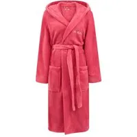 Di Vadini Bademantel Di Vadini UNISEX Herren Damen Bademantel FLORENZ mit Kapuze, wadenlang, Polyester, Weitenverstellung, Bindegürtel, mit Kapuze