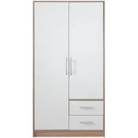 Marmex Möbel Kleiderschrank SMART 3 zweitüriger Garderobenschrank Mehrzweckschrank 100x190x56 Kleiderstange, Schubladen