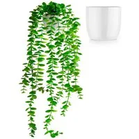 Kunstpflanze Künstliche hängepflanzen im Keramiktopf, Kunstpflanze hängend Efeu, Eukalyptus, Monstera, Zebrapflanze, PASCH