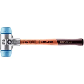 HALDER SIMPLEX - Schonhammer mit Aluminiumgehäuse und Holzstiel, TPE-soft - 3101.040