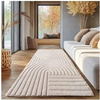 SIMPEX24 Designteppich Unicolor - Einfarbig, Rechteckig, Höhe: 12 mm, Kurzflor Boho Teppich Weich Anti-Rutsch Rückseite Waschbar