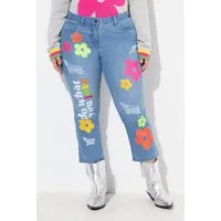 Angel of Style 5-Pocket-Jeans 7/8-Jeans Straight Fit destroyed Badges