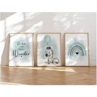 MeinBaby123® Poster Bilder Kinderzimmer, Poster Kinderzimmer Deko, Babyzimmer Deko, Spruch Wandbilder,  Boho,  Tiere