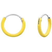 Order & Smile Schmuck Paar Creolen Ohrringe für Kinder: gelbe Creolen aus 925er Silber (10 mm)