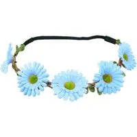 Das Kostümland Kostüm Blumen Haarband mit Margeriten - Hellblau