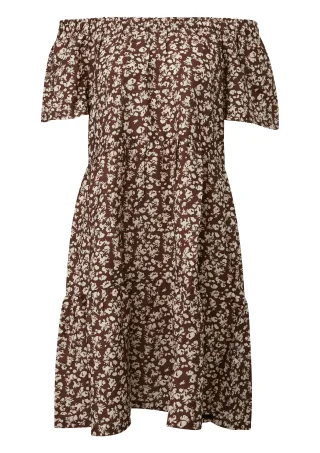 qs - Kleid braun/beige - Gr. - 34