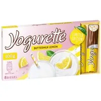 Yogorette Schokolade, Yogurette Buttermilch Lemon Limited Edition 8 Sommer Riegel 100g