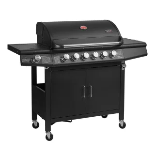 Taino Gasgrill, Schwarz, Metall, 135x114x54 cm, Grills & Outdoor-Küchen, Gasgrills