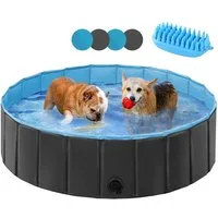 Yaheetech Hundepool Ø 100/120/140/160/180 cm, Planschbecken für Hunde Swimmingpool Hundebadewanne, faltbar