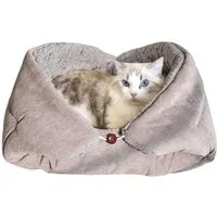 Ledander Tierbett Hundebett, geeignet für Hunde und Katzen,3 in 1 Katzenkissen, Faltbar, Waschbares Warmes Flauschiges Haustierkissen, Beruhigungskissen