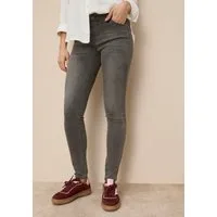 Tamaris Skinny-fit-Jeans aus bequemen Stretch-Denim schmale Beinweite, mit Gürtelschlaufenbund, mit Metallreißverschluss