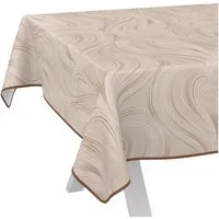 ANRO Tischdecke Wachstuch abwaschbar Abstrakt Tischwäsche (Einzelstück 1-tlg), wasserabweisend pflegeleicht Organisch Beige 100x140cm