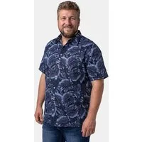 Men Plus Kurzarmhemd Hemd Halbarm Kentkragen Alloverprint Comfort Fit