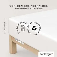 Schlafgut Spannbettlaken CASUAL Bettlaken 100% gekämmte Bio-Baumwolle, 150 g/m², Spannbetttuch, Jersey, Gummizug: rundum, (1 Stück), Bettlaken bis 25 cm Höhe, langlebig, weich, Antipilling-Ausrüstung